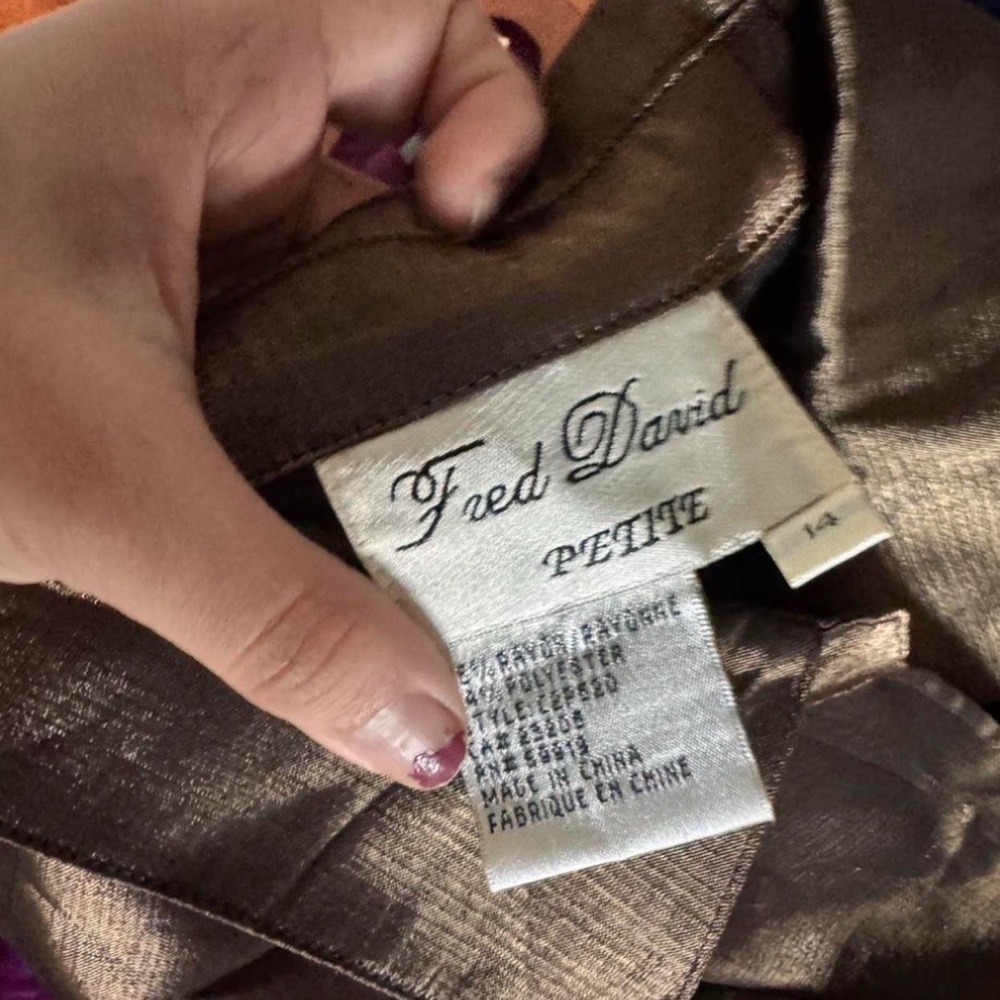 Fred David Shimmering Brown Blouse - Picture 5 of 5